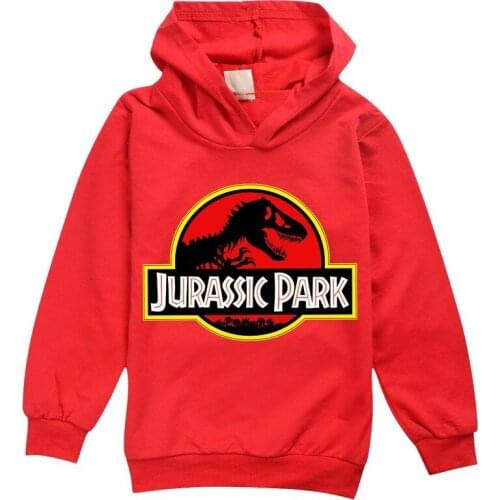 Jurassic Park Hoodies Boys Clothes Cap Sweatshirts Spring Dinosaur Print kids Top Girls Sport Outfit Children Hoodies For Boys