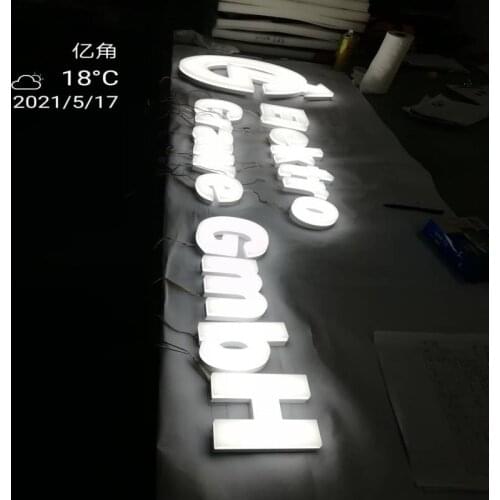 Customized Metal Channel Letter Front Lit Without Trim Cap for Skyscraper High-Rise