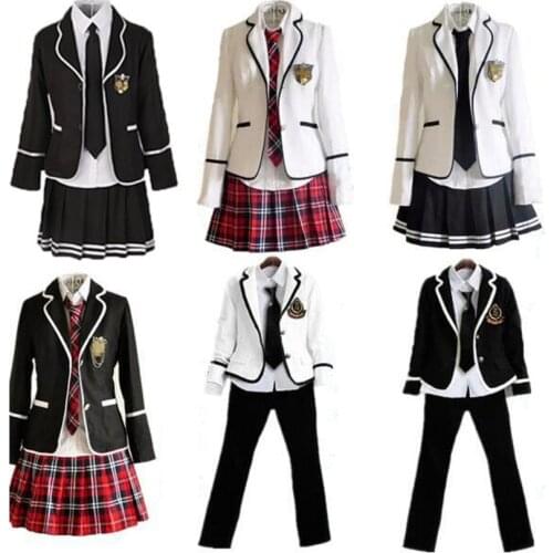 British College Style Student School Uniform Suit Uniform Skirt Pants Korean Primary School Student Class Clothes Autumn Suit