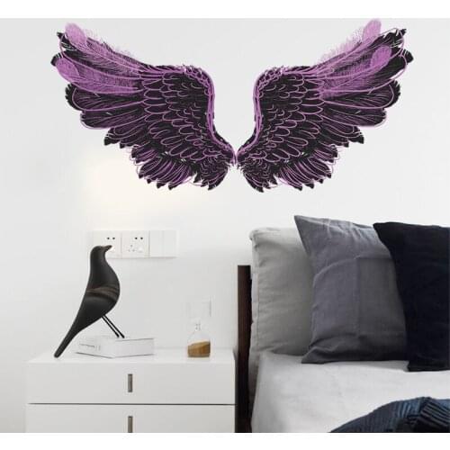 Creative Wall Stickers black Purple Wing Wall Art Poster For Home Interior Decoration Living Room Decor Porch Porch Corridor Art