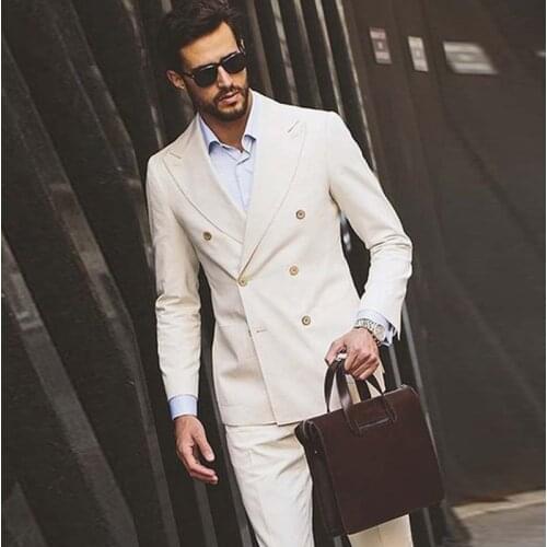 Mans Suits For Wedding Tuxedos Peak Lapel Two Button Groom Tuxedos Business Suit Dinner Suit Party Suit Two Pieces(Jacket+Pants)