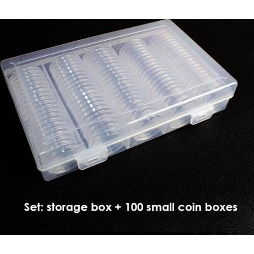 NFC Ntag215 Coin Tag Acrylic storage box 100pc 13.56MHz NTAG 215 Label box 25mm diameter Acrylic box NFC Box Coin Storage Box
