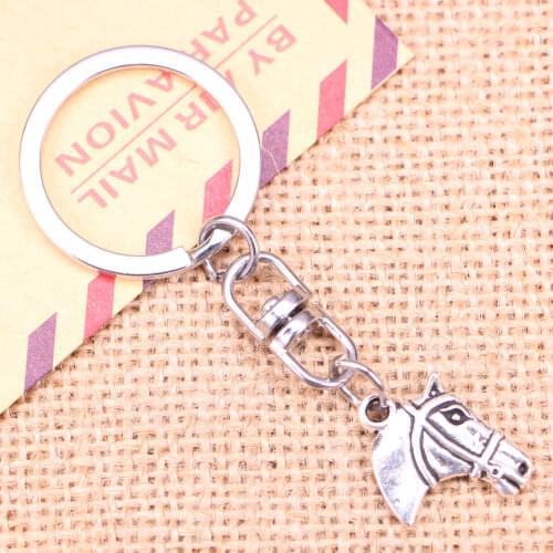 New Fashion Keychain 20x16mm horse head Pendants DIY Men Jewelry Car Key Chain Ring Holder Souvenir For Gift