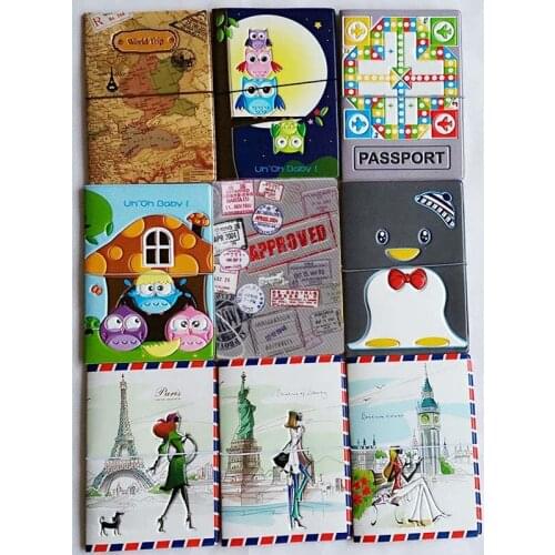 2020 New Women & Men Leather cover for passport with Card,ID Card Holder Good Trip Passport holder,12 style credit card holder