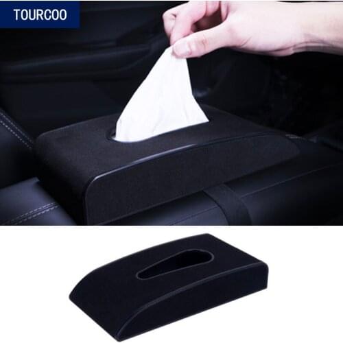 For Tesla Model 3 S X Y Center Console Armrest Suede Tissue Box Car Interior Modification Accessories
