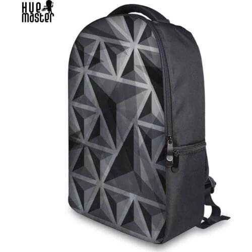 Laptop Backpack Black Geometric Printing School Bags for High School 900D Fabric Casual Rucksack Female Backpacks for Men