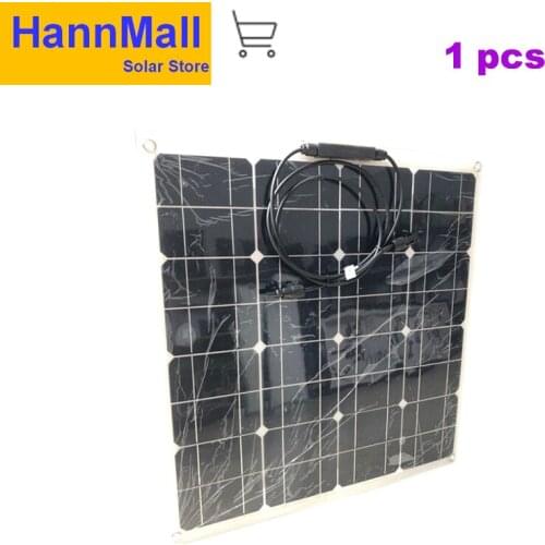 Cellule mono 50W semi flexible de panneau solaire pour le chargeur de caravane de voiture de yacht de bateau de bateau de rv