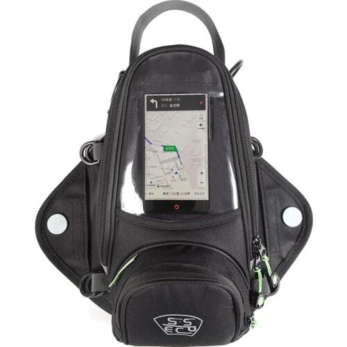 SSPEC Waterproof Motor Tank Bags Black Oil Fuel Tank Bag Magnetic Motorbike Saddle Bag Single Shoulder Bags Motorcycle Backpack