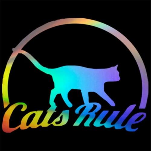 Cats Rule Sticker Car Window Door Bumper Laptop Motorcycle JDM Decal Vinyl