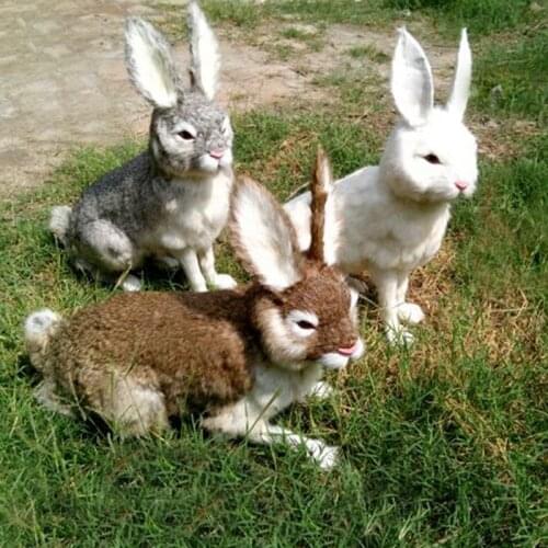 ZILIN lifesize simulated rabbit , handmade hare,Easter decoration rabbit 3 colors for option