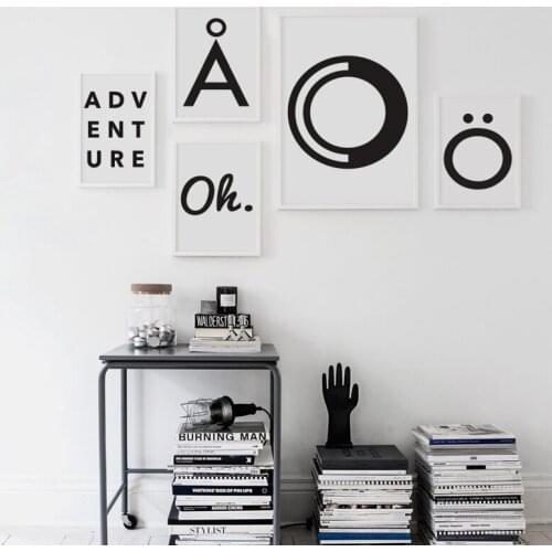 07G Black White Simple Abstract Alphabet Graphics A4 Canvas Art Painting Print Poster Picture Wall Room Home Decoration Murals