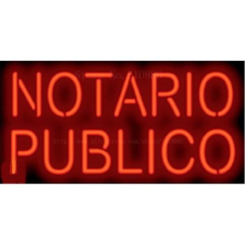 17*14" Spanish Notary Public NEON SIGN REAL GLASS BEER BAR PUB LIGHT SIGNS store display Restaurant Shop Advertising Lights