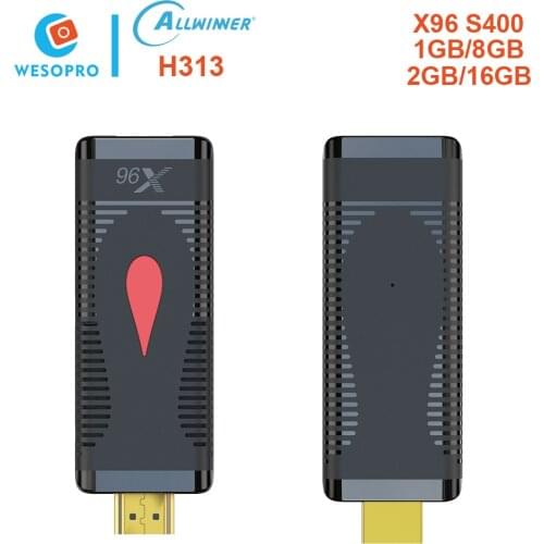 Android 10 TV Stick X96 S400 Allwinner H313 Quad Core 2GB 16GB Media 4K 60fps H.265 2.4G Wifi Google Player TV Dongle