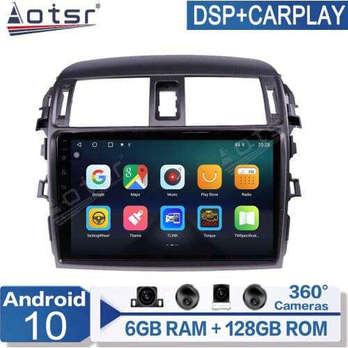 6+128G Android Radio Car Multimedia Video Player For Toyota Corolla 2006-2013 navigation GPS IPS screen PX6 No 2 Din AutoRadio
