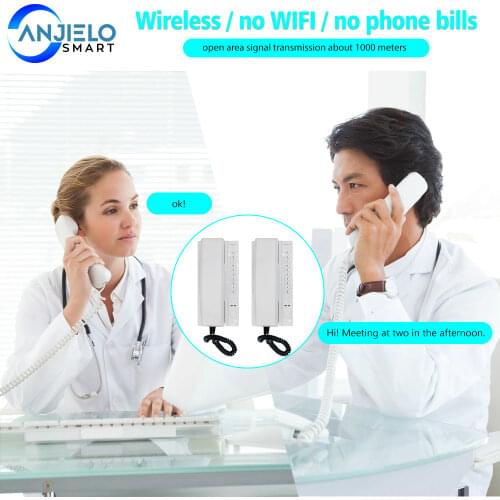 New Wireless 2.4GHz 433MHz Recharged Audio Intercom System Secure Interphone Handsets Expandable for Warehouse Office home phone