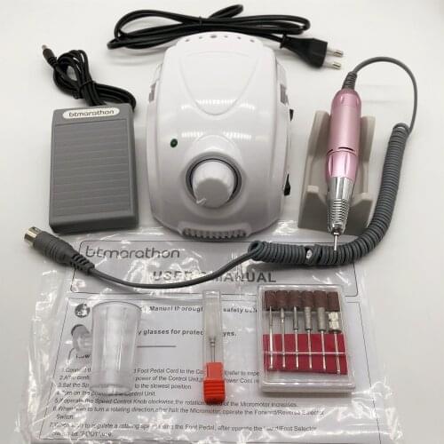 65W btmarathon control box + new high-quality professional nail art, 35000RPM pink drill polishing equipment tool