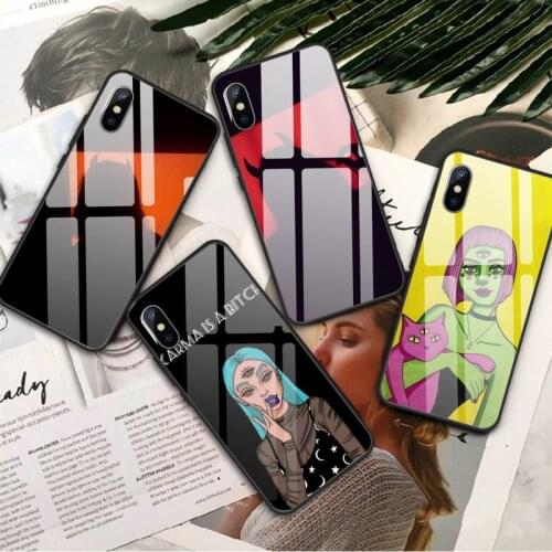 THE ANGELS PROTECT ME THE DEMONS RESPECT ME Phone Case Tempered glass For iphone 11 12 PRO MAX X XS XR 5C 6 6S 7 8 plus