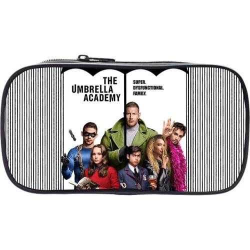 Umbrella Academy Pencil Case Student Multifunction Zipper Storage Bag School Supplies Women Makeup Case Anime Men Boy Pen Case
