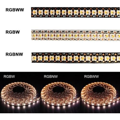 DC5V SK6812 Led Strip Light RGBWW 4in1 Similar WS2812B 1/3/4/5/m 30/60/144 LEDs Individual Addressable RGBW Lights IP30/65/67