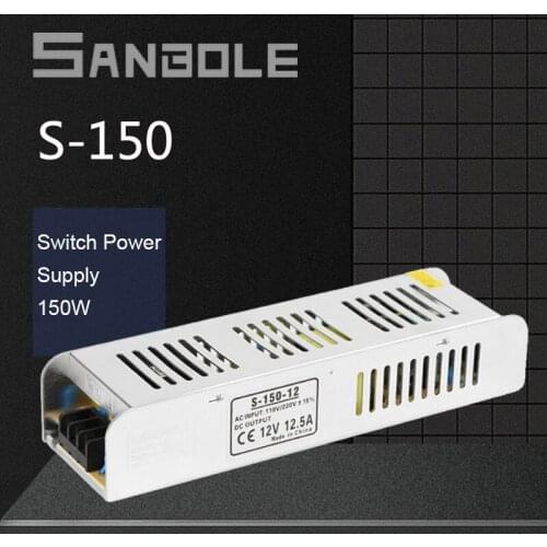 S-150-24 Strip Type Industry Switching Mode Power Supply LED Electric 150W 5/7.5/9/12/13.5/15/24/27/48V Metal Shell