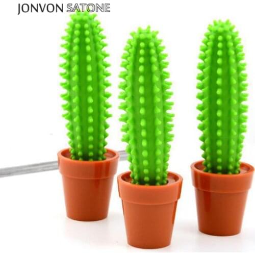 Jonvon Satone 5pcs Lovely Cactus Ballpoint Pen Reative Stationery Table Bonsai Style Ball Pen Fashion Office Supplies For School