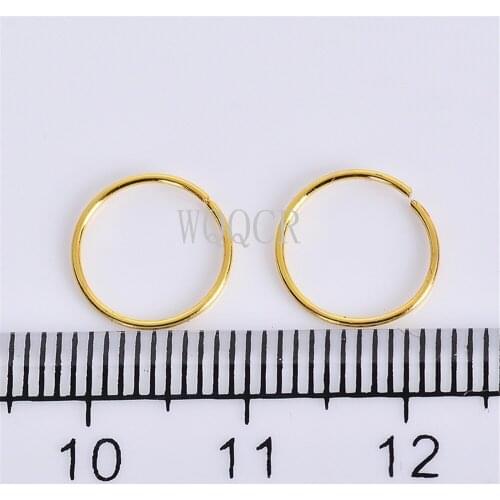 1Box Surgical 18K Gold Tricolor Ring Ear Hoop Nose Ring Ear Tragus Cartilalge Piercing Nipple Ring Body Jewelry Earring 1.1CM