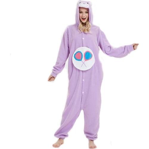 Cosplay bear cartoon one-piece pajamas with long sleeves and cap warm casual home wear long sleeves pajamas