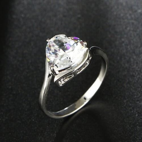 Copper Heart Romantic Crystal Rings Exquisite Design Rings Charms Love Gift Rings Unique Jewelry For Wom