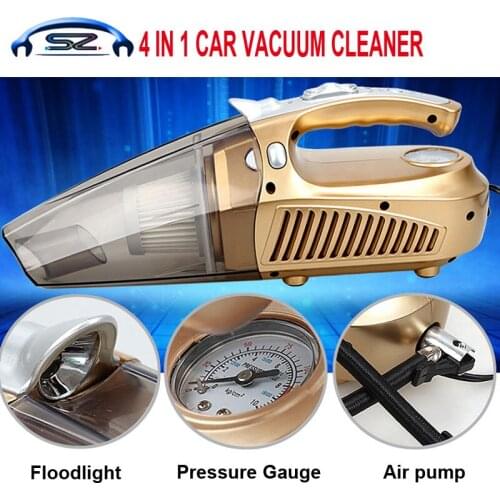 Multi-function Portable Car Vacuum Cleaner 12V 4 IN 1 120W High-Power Wet and Dry Aspirador Pressure Pneumatic Lighting