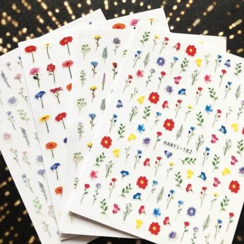 HANYI series HANYI-62-158-161-182 FLOWER DESIGNS COOL 3d nail art stickers decal template diy nail tool decorations