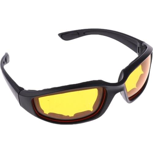 Motorcycle Windproof Dustproof Riding Glasses Padded Foam Comfortable Yellow