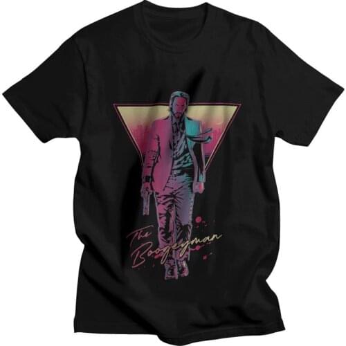 John Wick Tshirts Men Novelty Tee Tops Cotton T Shirt Short Sleeve The Boogeyman T-shirts Gift Idea Merch