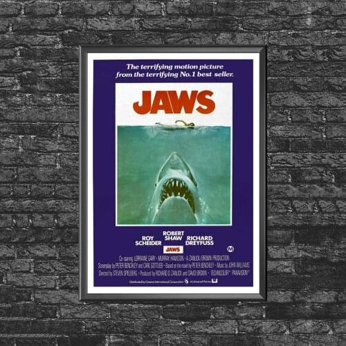 Jaws - Spielberg 70s Cinema Movie Poster Wall Painting Home Decoration (No Frame)