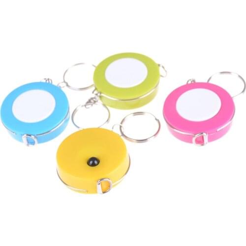 Plastic Portable 1.5m Mini Tape Measure With Key Chain Retractable Ruler Centimeter/Inch Tape Measure Green,Yellow,Blue
