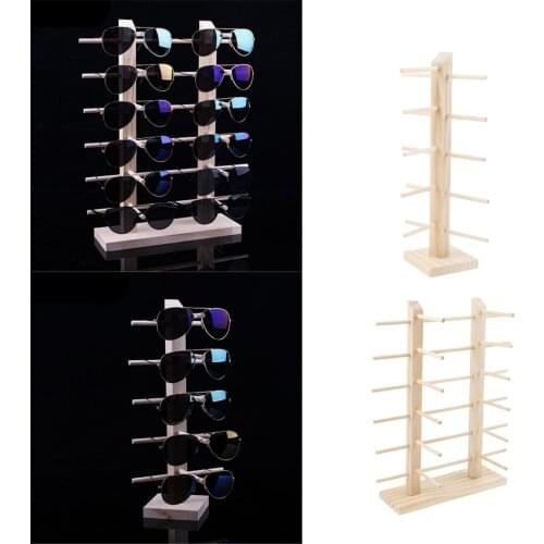 2pcs Glasses Eyewear Sunglasses Eyeglass Rack Display Stand Holder Wood