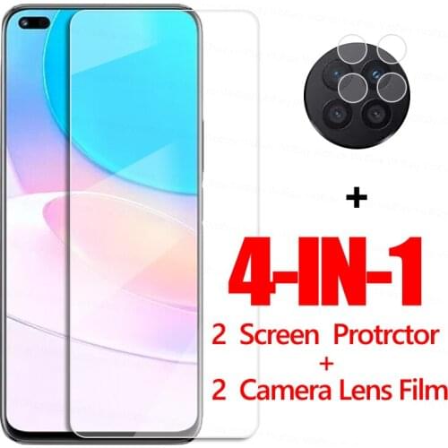 Wolfsay 2IN1 9H Screen Protector For Huawei Nova 8i Tempered Glass For Huawei Nova 8i Protective Phone Film For Huawei Nova 8i