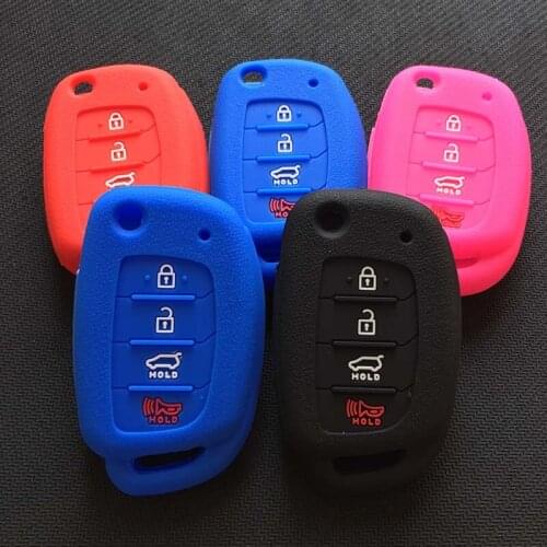 Silicone key FOB Shell Cover Case Protect skin sleeve set for hyundai IX35 Azera Flip Remote keyless accessories