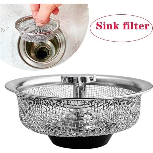 Kitchen Stainless Steel Sink Strainer Waste Disposer Plug Drain Stopper Filter Durable Kitchen Tool