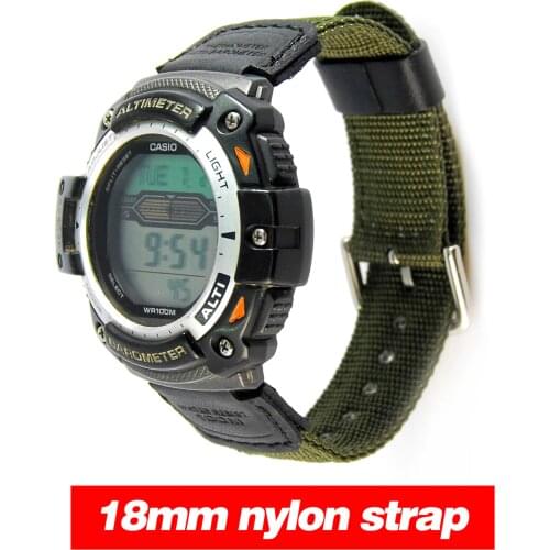 Replacement Wristband Strap For Digital Watch AQ-S810W SGW-300H SGW-400H Nylon + Leather waterproof Watchbands