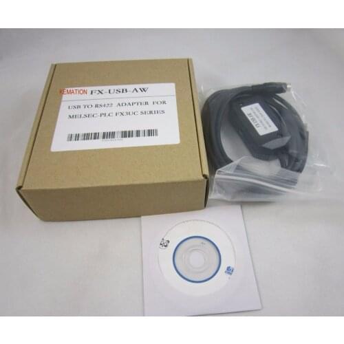 Compatible FX-USB-AW FXUSBAW USB to RS422 Adpter Programming Cable for PLC FX3UC Series 2.5M