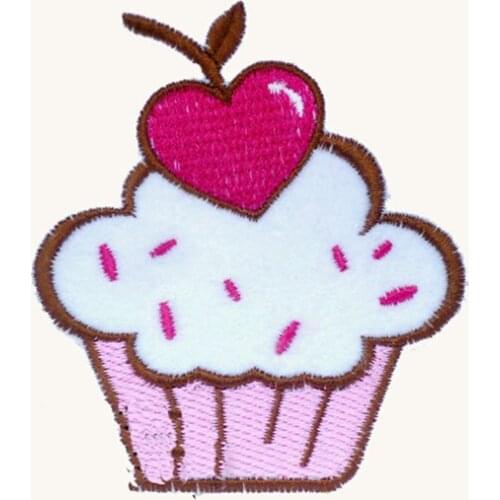 Embroidery Ice Cream Patches Made by Twill with Heat Cut Broder and Iron On Backing Welcome Customized & MOQ50pcs Free Shipping