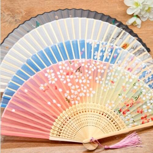 1pcs Chinese Style Bamboo Vintage Hand Fan Folding Fans Dance Wedding Party Favor Decoration For Girls Gifts