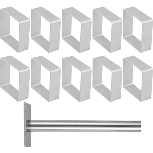 10 Aluminium Bread Molds with Press Stamp Non Stick Fondant Cutter Tools Biscuit Cake Pie Cutting Moulds DIY Pastry Baking Moule