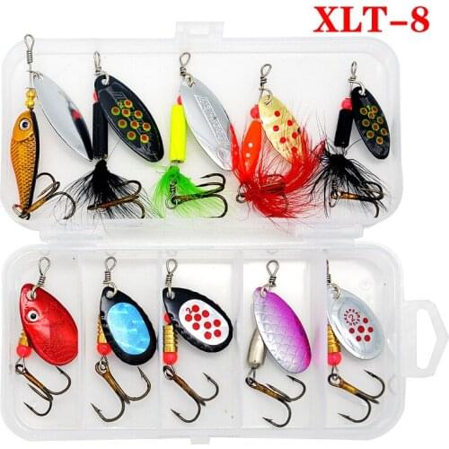 10pcs/lot fishing spoon lures spinner bait fishing wobbler metal baits spinnerbait isca artificial free with box