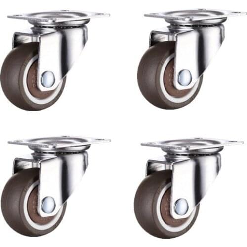 4 Pcs/Lot 1 Inch Flat Bottom Rubber Tpr Universal Wheel Mute Toy Shelf Shopping Box Material Furniture Caster Small