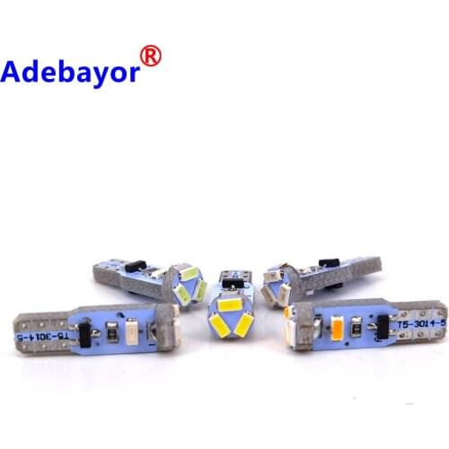 500pcs T5 led 5 SMD 3014 LED 5SMD Instrument Panel Speedometer Dashboard Light Bulbs LED white blue red yellow ice blue 12V