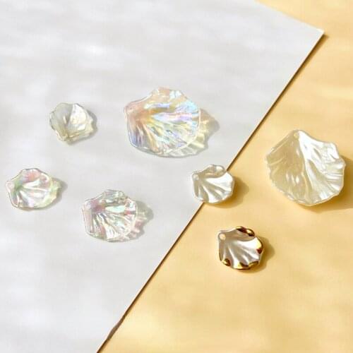 DIY hair accessories material imitation pearl shell petal peony flower leaf handmade earrings accessories