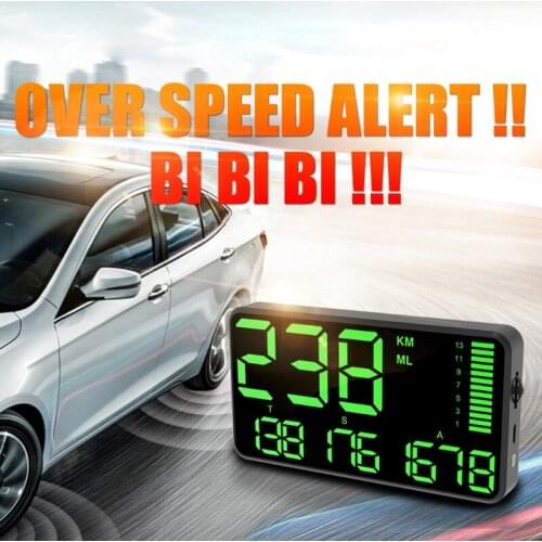 C90 Car HUD Head Up Display GPS Speedometer Speed Display KM/H MPH For Car Bike Motorcycle GPS Overspeed Alarm