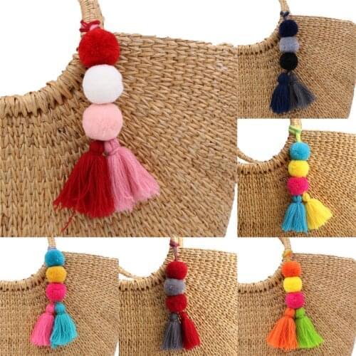 1pc PomPons Key Chain Big Tassel KeyChains For Women Bag Charms Jewelry KeyRing Jewelry Dropshipping