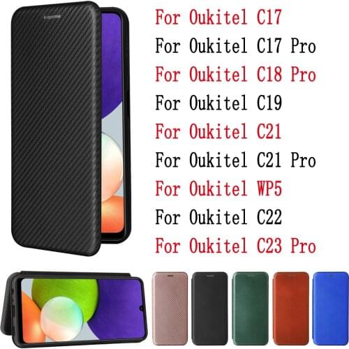 Sunjolly For Oukitel C17 C17 Pro C18 Pro C19 C21 C21 Pro WP5 C22 C23 Pro Case Cover coque Leather Flip Card Wallet Stand